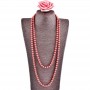 Colier  elegant AS45DD cu perle din sticla Coral